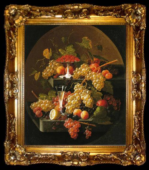 framed  Severin Roesen Fruit and Wine Glass, ta009-2